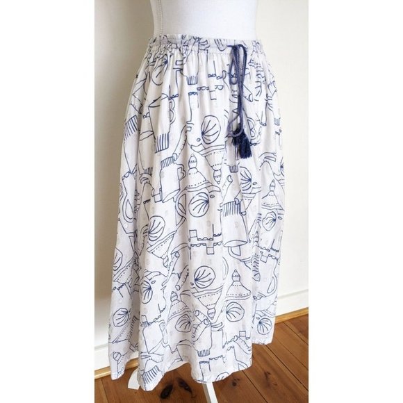 Gorman X Monika Forsberg Elephant Tea Party Midi Skirt Size 8 - Picture 9 of 12